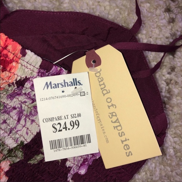 Burgundy floral romper - Picture 2 of 3